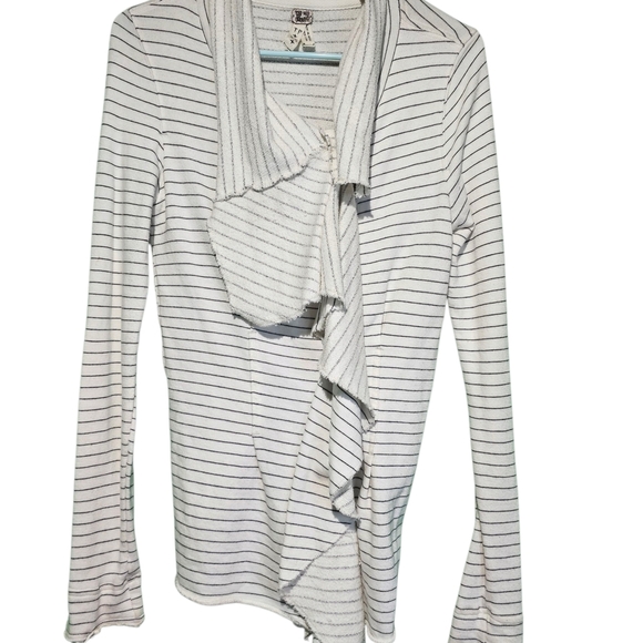 We The Free Cream Striped Cowl Neck Sweater EUC XS - Oversized - Picture 2 of 4